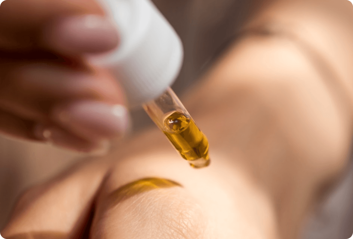 Peptides skincare active concentrate being mixed into a personalized cream
