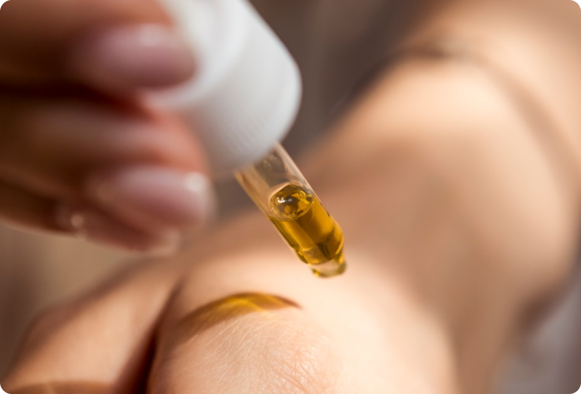 Peptides skincare active concentrate being mixed into a personalized cream