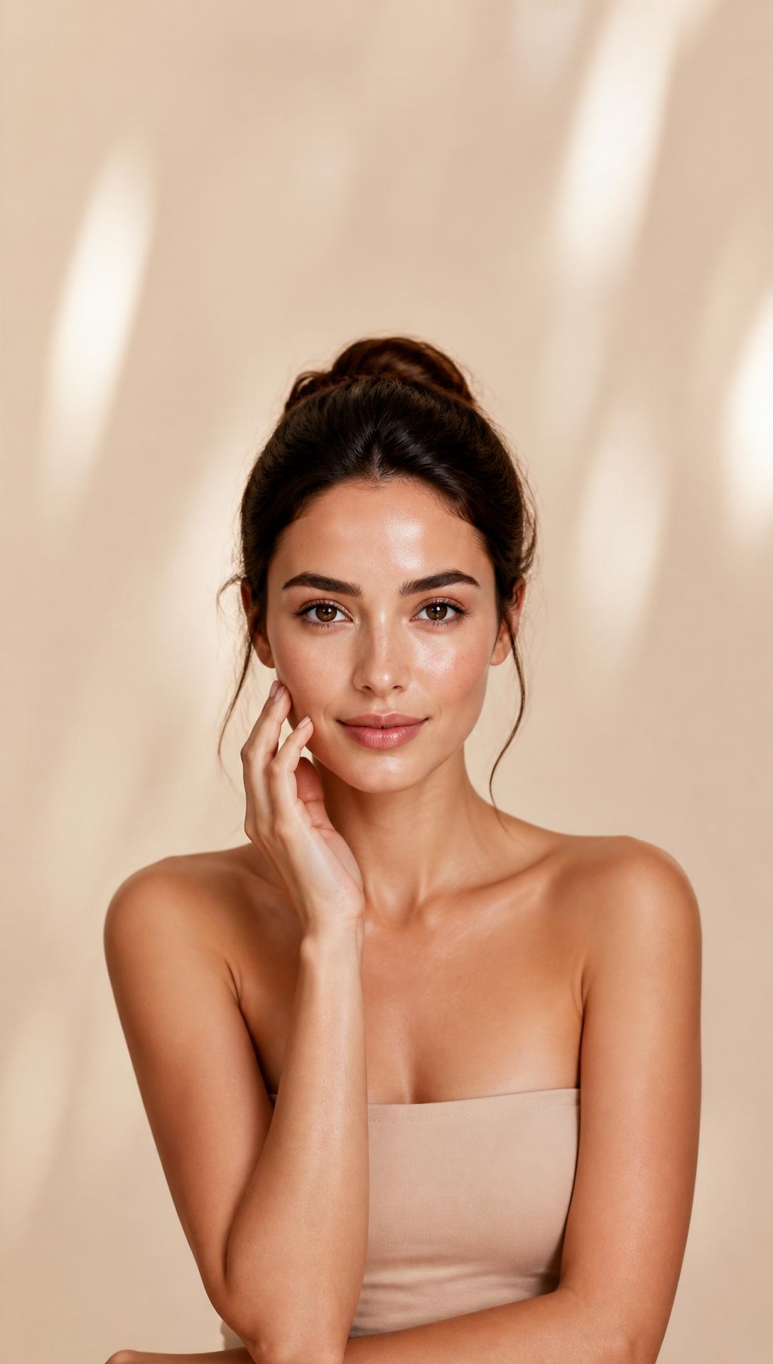 Woman exploring personalized skincare for sensitive skin